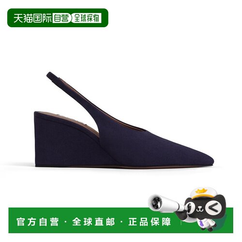 自营欧洲直邮Alaia阿拉亚 CUBE女士茄紫色绒面山羊皮后绊带高跟鞋