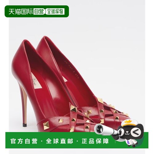 香港直邮valentino 华伦天奴 女士 Studdy 皮质浅口鞋高跟鞋单鞋