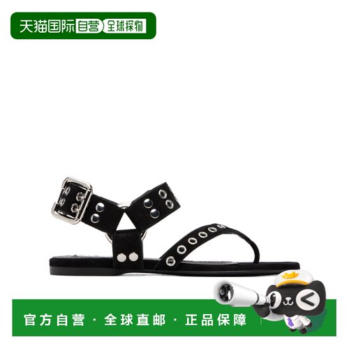 1h可退 香港直邮Alaia 绒面小牛皮人字平底凉鞋 AA3S134CK177