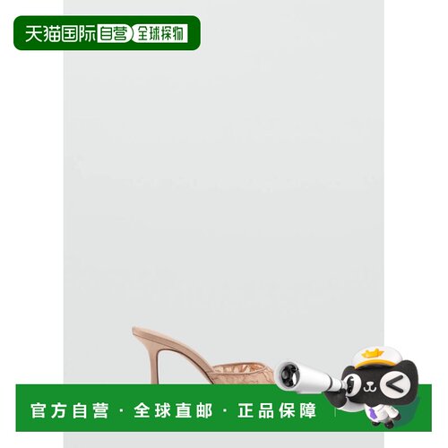 自营欧洲直邮MANGO 女士裸色蕾丝细高跟凉鞋