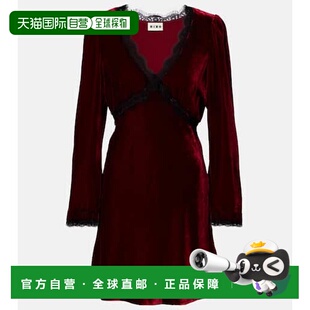1h可退 女士 Macie 蕾丝边天鹅绒迷你连衣裙包臀裙 香港直邮RIXO