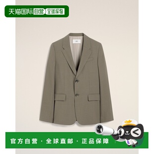 自营欧洲直邮AMI 双扣灰褐色羊毛夹克