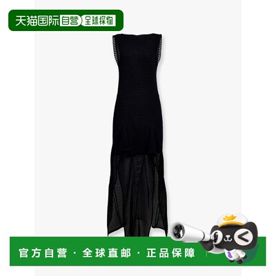 香港直邮alaia 女士 ruches 黑色针织连衣裙 AA9R2709K074BCO995