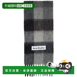 香港直邮Acne Studios 艾克妮 女士 灰色 Mohair Checked 围巾 CA