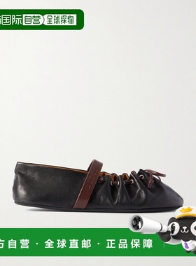 Marni 玛尼 女士 Dancer 蝴蝶结皮质芭蕾舞鞋 BAMS006400