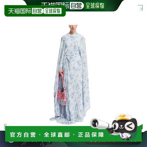 香港直邮Balenciaga 花卉印花百褶连衣裙长裙 790【付后1h可退】