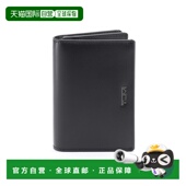自营欧洲直邮Tumi途明 Nassau男士 黑色皮革logo标识卡包