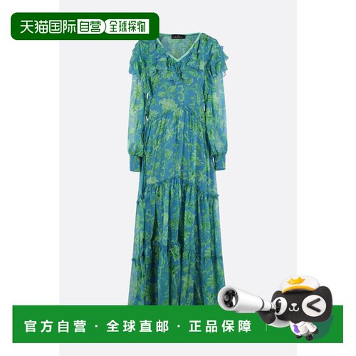 香港直邮Etro 艾特罗 女士 真丝层叠长款佩斯利印花连衣裙 WRHA05