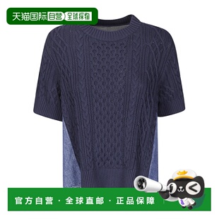 香港直邮SACAI 女士针织衫 2608597201 AW2026 深蓝色 Maglione c