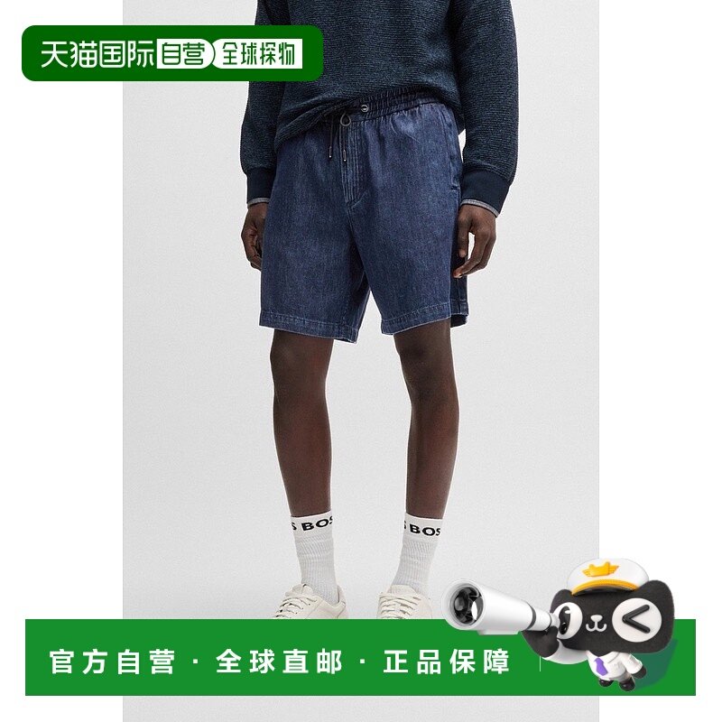 自营欧洲直邮HUGO BOSS雨果BOSS ORANGE牛仔短裤休闲深蓝色五分裤