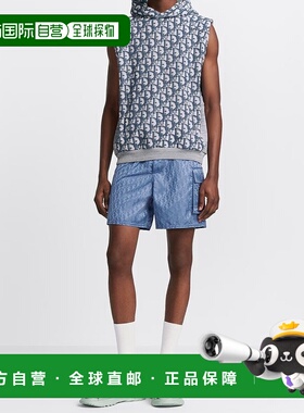 香港直邮Dior Dior Oblique 无袖连帽卫衣 483J647A0907迪奥印花