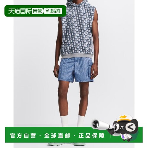 香港直邮Dior Dior Oblique 无袖连帽卫衣 483J647A0907迪奥印花
