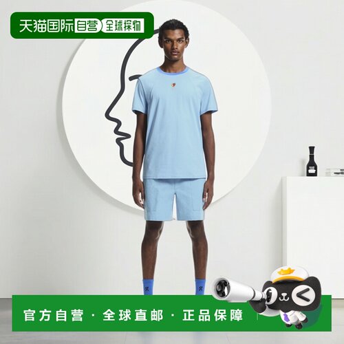 自营欧洲直邮On昂跑 Trek-T SHF男士棉混纺蓝色户外运动T恤
