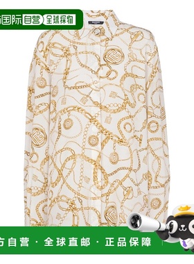 1h可退 香港直邮Balmain 巴尔曼 女士 Chains 图案印花真丝衬衫 F
