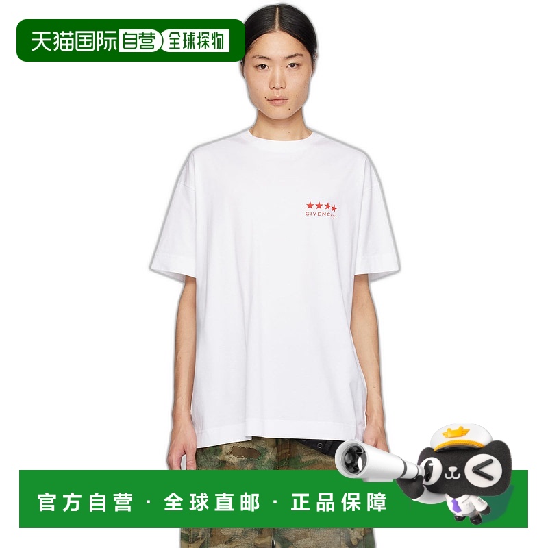 香港直邮Givenchy 纪梵希 男士 白色 4G T 恤 BM71JA3YJ5针织