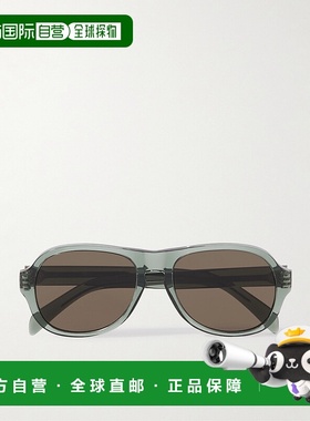 1h可退 香港直邮Celine 思琳 男士 56 黑色框飞行员醋纤太阳眼镜