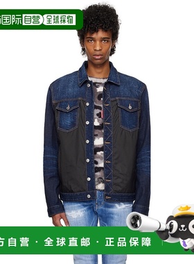 香港直邮Dsquared2 二次方 男士 海军蓝 & 黑色 Puffer Jean 牛仔