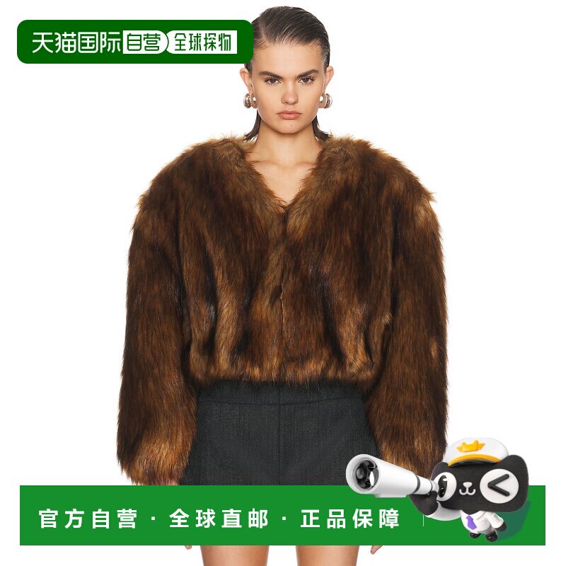 1h可退 香港直邮Alexander Wang 亚历山大 王 女士 人造皮草短款(
