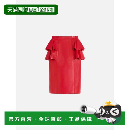 香港直邮VALENTINO 女士半身裙 SS2025 7B3NI07V9G6157中裙红色