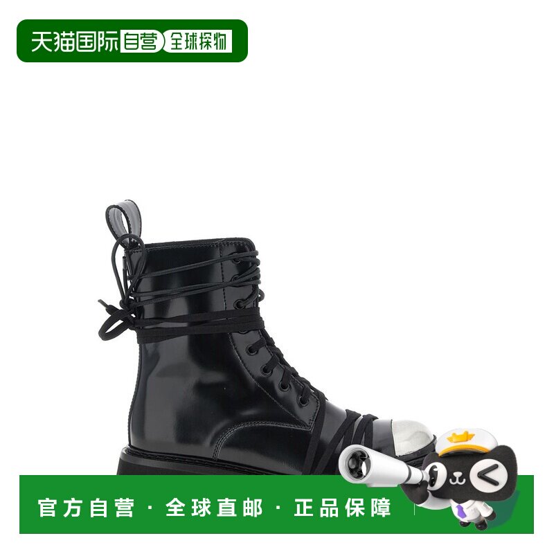 1h可退 香港直邮Moschino 莫斯奇诺 女士 徽标雕刻战斗靴 MA24034