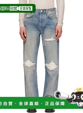 1h可退 香港直邮AMIRI 男士 蓝色 Suede Straight MX1 牛仔裤 AMD