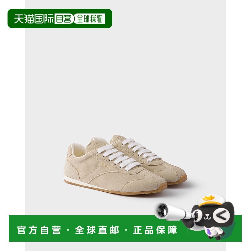 欧洲直邮PRADA (2025) 绒面小牛皮运动鞋厚底板鞋轻盈普拉达