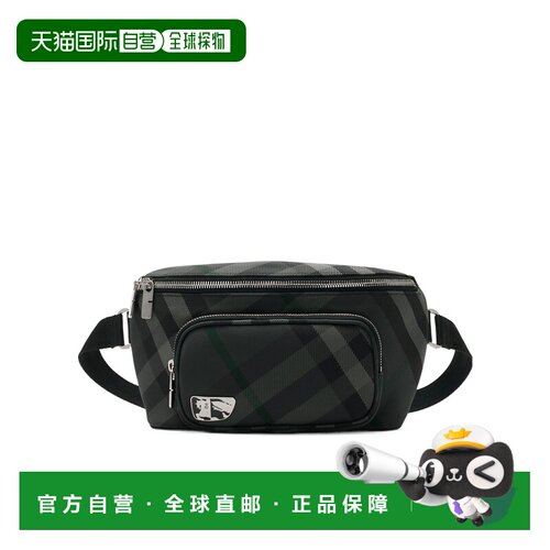 香港直邮BURBERRY/博柏利 男士 Grid 腰包 crov斜挎包单肩包
