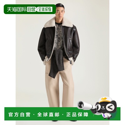 自营欧洲直邮Givenchy纪梵希 Couture Seam男士皮革飞行员夹克