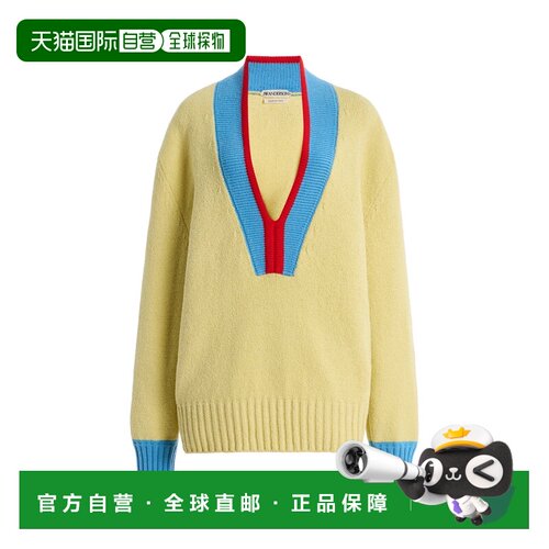 1h可退 香港直邮J.W. Anderson 女士 撞色边棉混纺毛衣 colorful