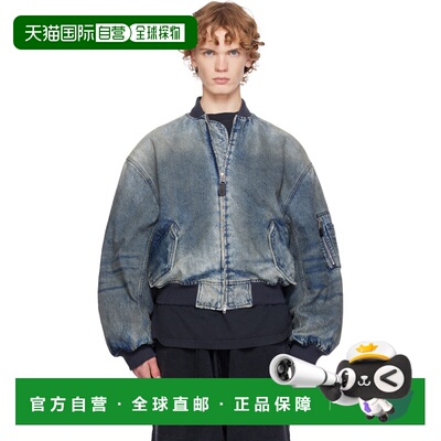 香港直邮Balenciaga 巴黎世家 男士 蓝色 Standard 牛仔飞行员夹