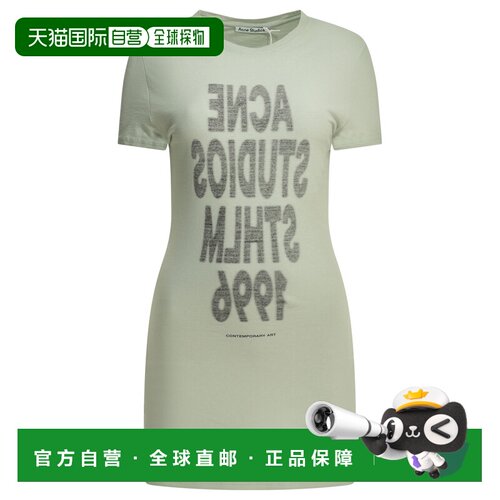 香港直邮Acne Studios 艾克妮 女士 绿色有机棉T恤 AL0513AAAGREE