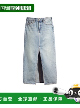 自营欧洲直邮Levis Ankle Column Skirt女士蓝白色半身裙