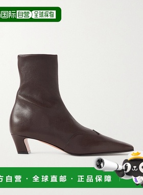 1h可退 香港直邮KHAITE 女士 方头短筒靴 F1068836 brown棕色 舒