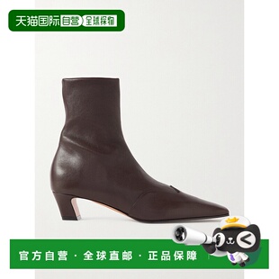 1h可退 KHAITE 女士 方头短筒靴 F1068836 brown棕色 舒短靴踝靴