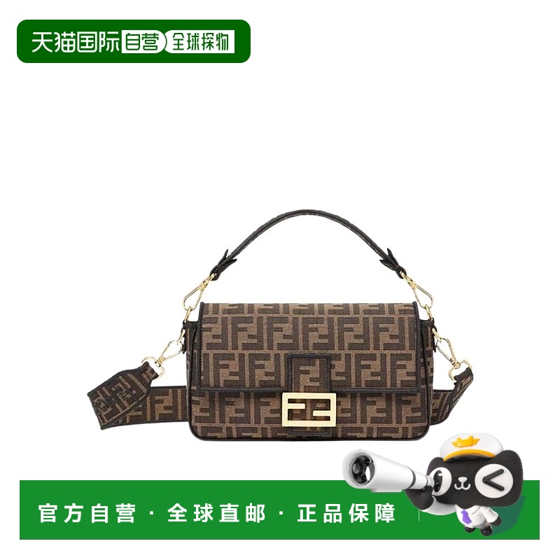 香港直发FENDI芬迪女士FF图案翻盖手提包时尚百搭8BR600A6V5中号