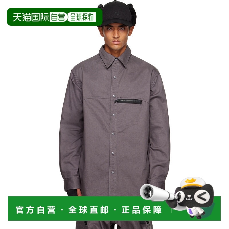 1h可退 香港直邮Y-3 男士 灰色衬衫 KB2079