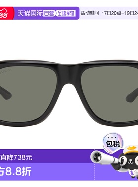 香港直邮Gucci 古驰 男士 黑色 Institutional Logo 太阳镜 GG207
