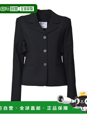 1h可退 香港直邮Courreges 女士 Courreges 黑色夹克 125CVE109PL
