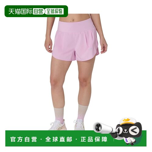 自营欧洲直邮ASICS亚瑟士 Road女士淡紫色聚酯纤维短款跑步短裤