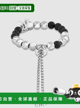 自营1h可退 欧洲直邮LV路易威登 男士银色/黑色黄铜手链新款高级