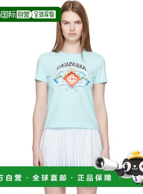 1h可退 香港直邮Casablanca 女士 蓝色 Waves Fitted T 恤 WSP26J