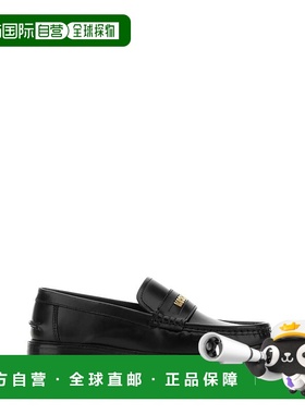 1h可退 香港直邮Moschino 莫斯奇诺 女士 黑色皮质乐福鞋 MA10663