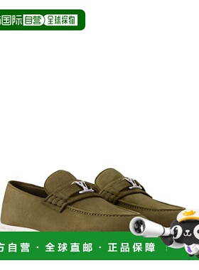 自营1h可退 欧洲直邮LV路易威登 Estate男士绿色皮革logo标识乐福