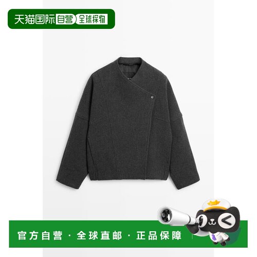 欧洲直邮Massimo Dutti 麦西姆杜特 女款 羊毛混纺飞行员夹克外套