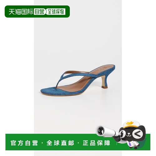 1h可退 美国直邮Staud 女士 Freja 牛仔布小跟凉鞋  舒适时尚