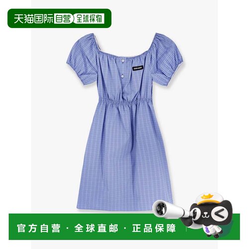 香港直邮MiuMiu缪缪PLAID-PATTERN女士短款连衣裙 【付后1h可退】