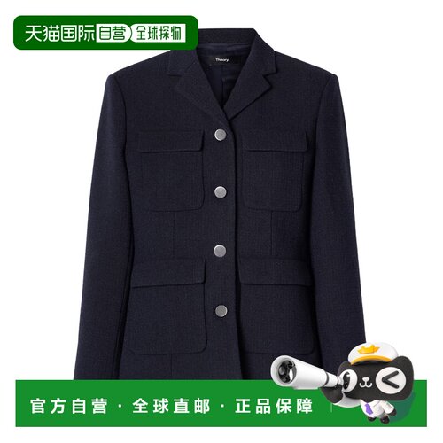 香港直邮THEORY 女士外套 O1005105G2S SS2025 黑色 长袖休闲夹克