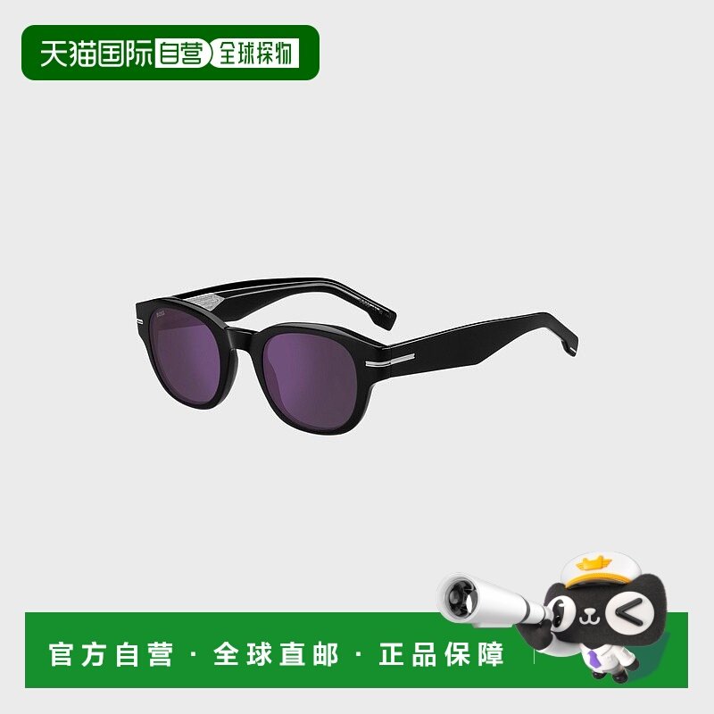 自营欧洲直邮HUGO BOSS雨果BOSS BLACK 带紫色镜片黑色醋酸纤维太