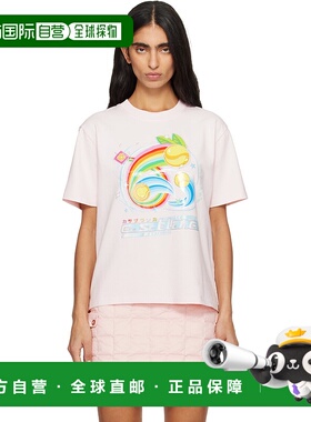 香港直邮Casablanca 女士 粉色 Manga Tennis Ball T 恤 WAW25JTS