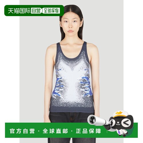 1h可退 香港直邮Y PROJECT 女士 须边印花背心 TS88S25 black黑色